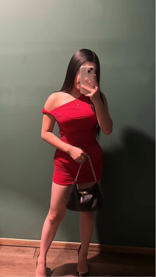 In the moment off the shoulder midi length dress